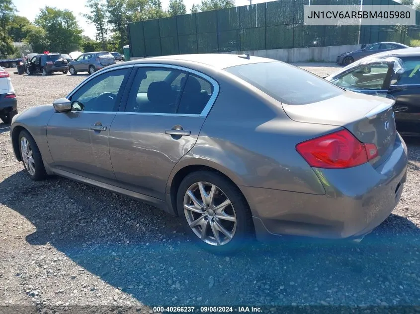 2011 Infiniti G37 VIN: JN1CV6AR5BM405980 Lot: 40266237