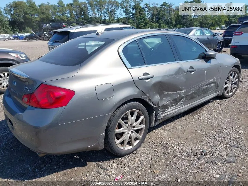 2011 Infiniti G37 VIN: JN1CV6AR5BM405980 Lot: 40266237