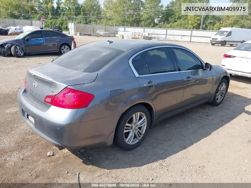 2011 Infiniti G37X VIN: JN1CV6ARXBM409975 Lot: 40279696