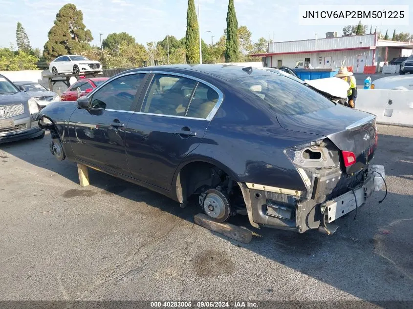 2011 Infiniti G37 Journey VIN: JN1CV6AP2BM501225 Lot: 40283005