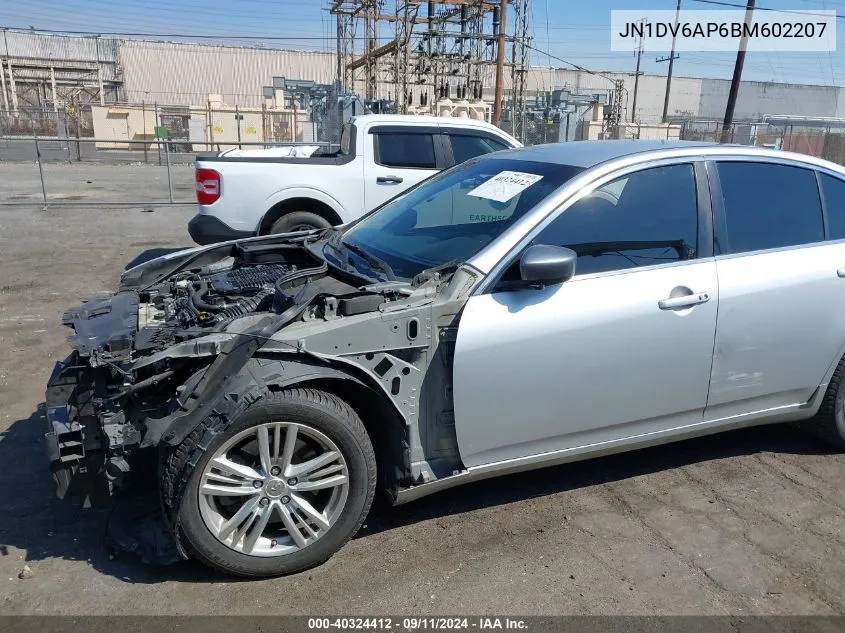 2011 Infiniti G25 Journey VIN: JN1DV6AP6BM602207 Lot: 40324412