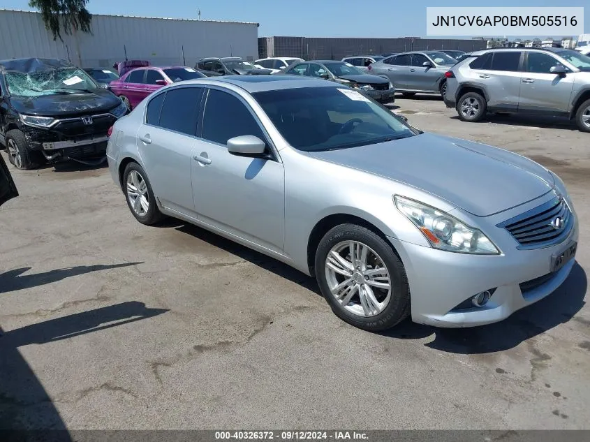 2011 Infiniti G37 Sport VIN: JN1CV6AP0BM505516 Lot: 40326372