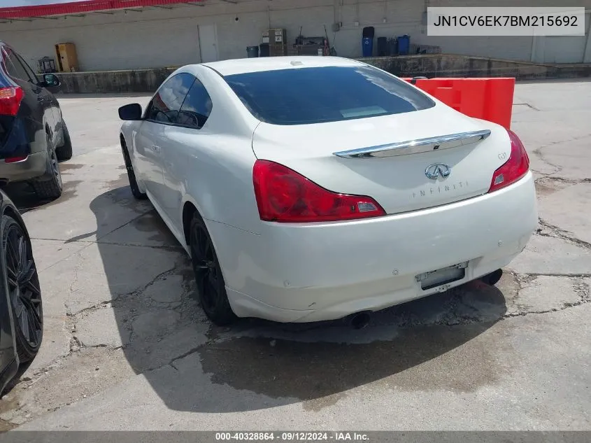 2011 Infiniti G37 Journey VIN: JN1CV6EK7BM215692 Lot: 40328864