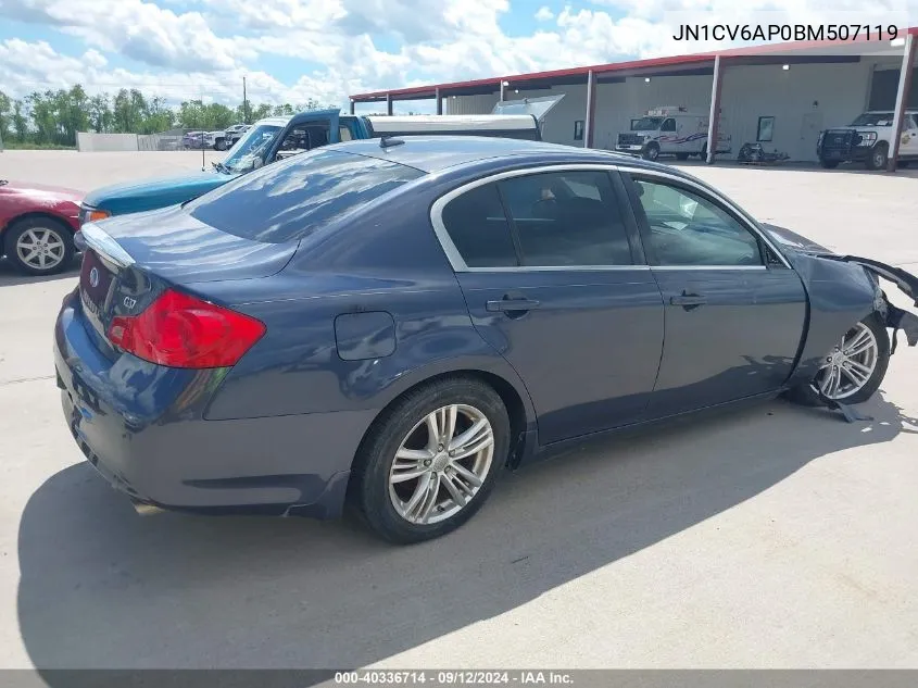 2011 Infiniti G37 Journey VIN: JN1CV6AP0BM507119 Lot: 40336714