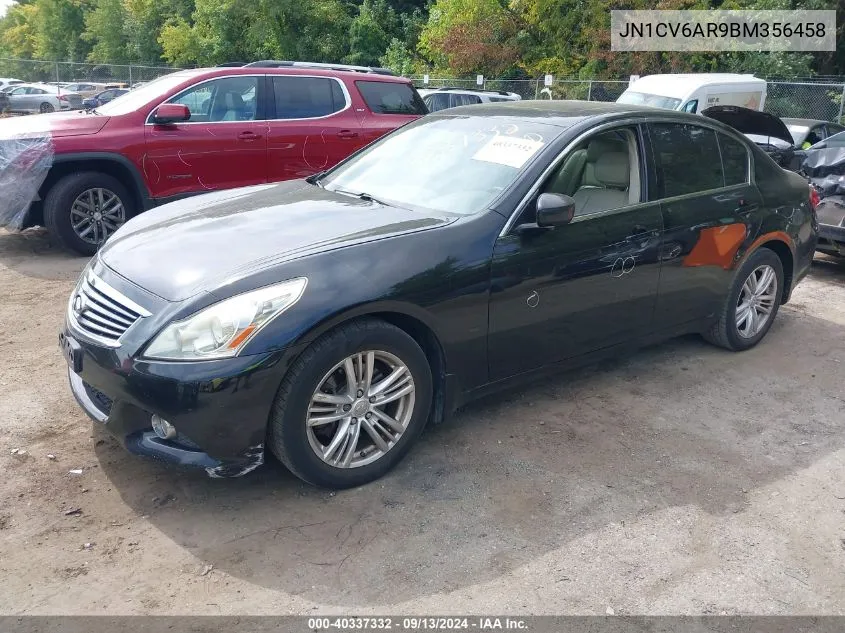 2011 Infiniti G37X VIN: JN1CV6AR9BM356458 Lot: 40337332