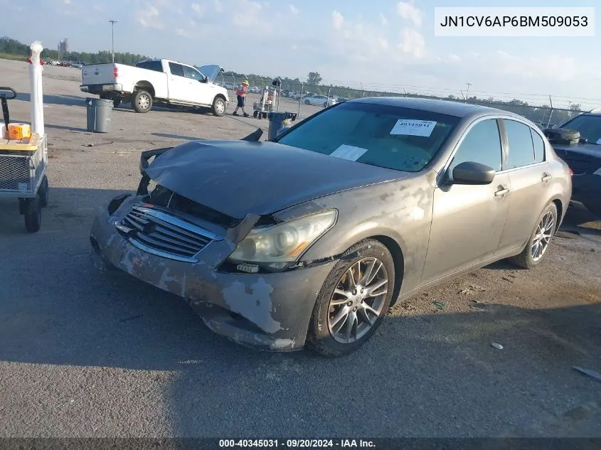 2011 Infiniti G37 Journey VIN: JN1CV6AP6BM509053 Lot: 40345031