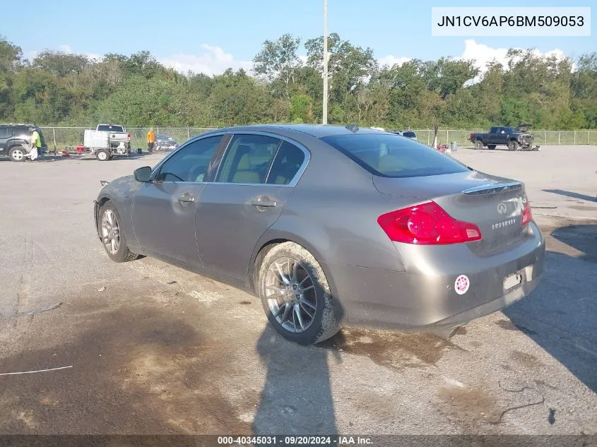 2011 Infiniti G37 Journey VIN: JN1CV6AP6BM509053 Lot: 40345031