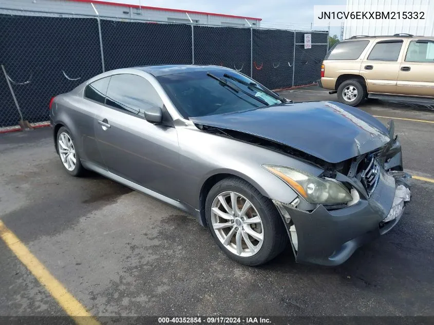 2011 Infiniti G37 Journey VIN: JN1CV6EKXBM215332 Lot: 40352854