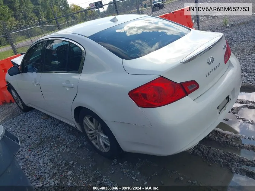 JN1DV6AR6BM652753 2011 Infiniti G25X