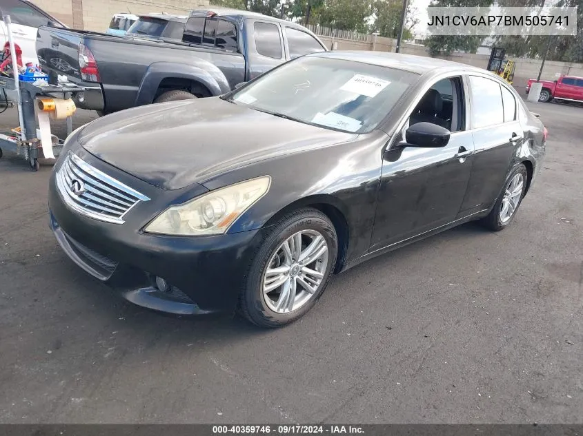 2011 Infiniti G37 Journey VIN: JN1CV6AP7BM505741 Lot: 40359746