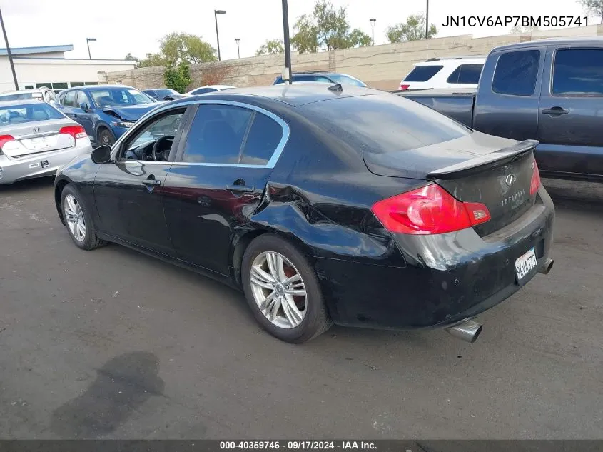 2011 Infiniti G37 Journey VIN: JN1CV6AP7BM505741 Lot: 40359746