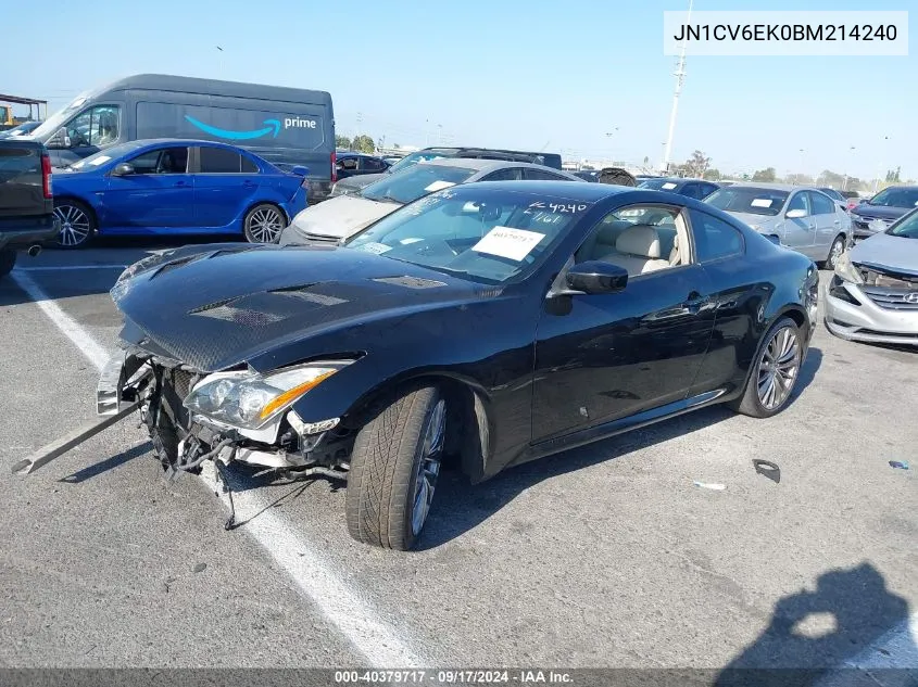 2011 Infiniti G37 Journey VIN: JN1CV6EK0BM214240 Lot: 40379717