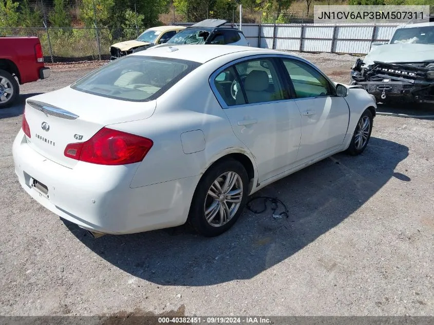 2011 Infiniti G37 Journey VIN: JN1CV6AP3BM507311 Lot: 40382451