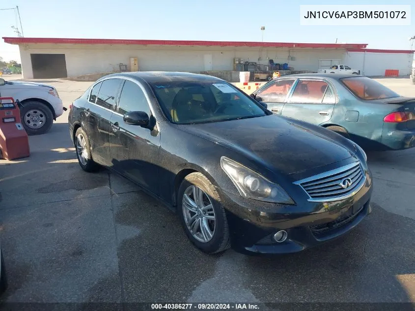 2011 Infiniti G37 Journey VIN: JN1CV6AP3BM501072 Lot: 40386277