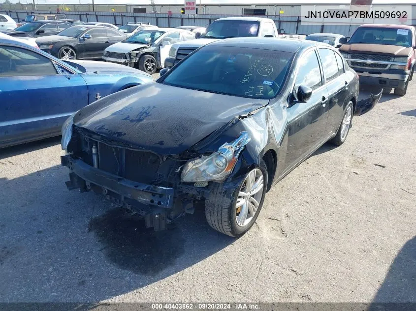 2011 Infiniti G37 Journey VIN: JN1CV6AP7BM509692 Lot: 40403862