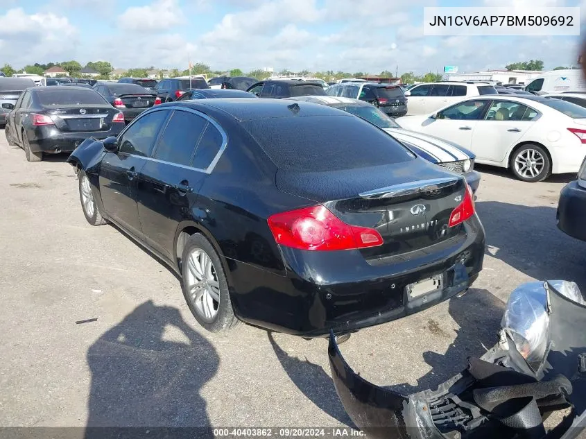 2011 Infiniti G37 Journey VIN: JN1CV6AP7BM509692 Lot: 40403862