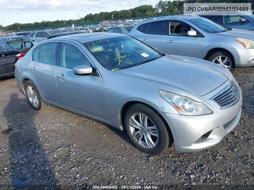 2011 Infiniti G37X VIN: JN1CV6AR5BM353489 Lot: 40408002