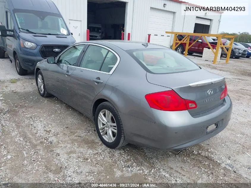 2011 Infiniti G37X VIN: JN1CV6AR3BM404293 Lot: 40461436