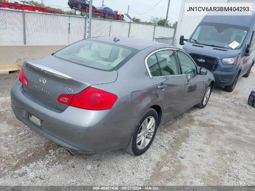 2011 Infiniti G37X VIN: JN1CV6AR3BM404293 Lot: 40461436