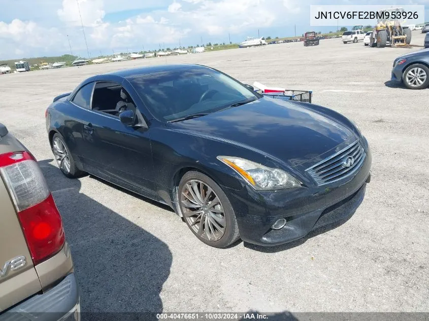 2011 Infiniti G37 VIN: JN1CV6FE2BM953926 Lot: 40476651