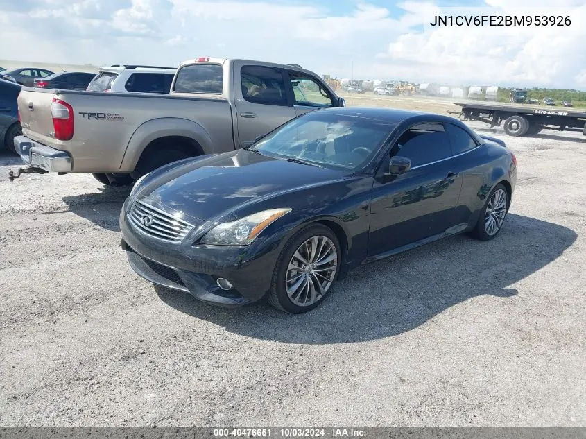 2011 Infiniti G37 VIN: JN1CV6FE2BM953926 Lot: 40476651