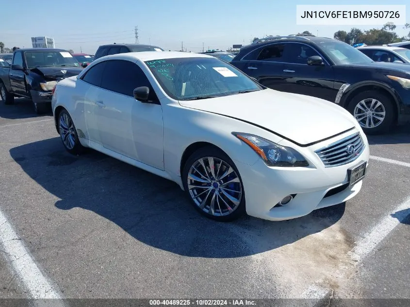 2011 Infiniti G37 VIN: JN1CV6FE1BM950726 Lot: 40489225