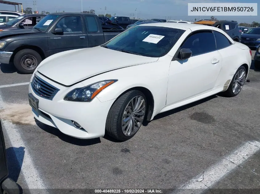 2011 Infiniti G37 VIN: JN1CV6FE1BM950726 Lot: 40489225