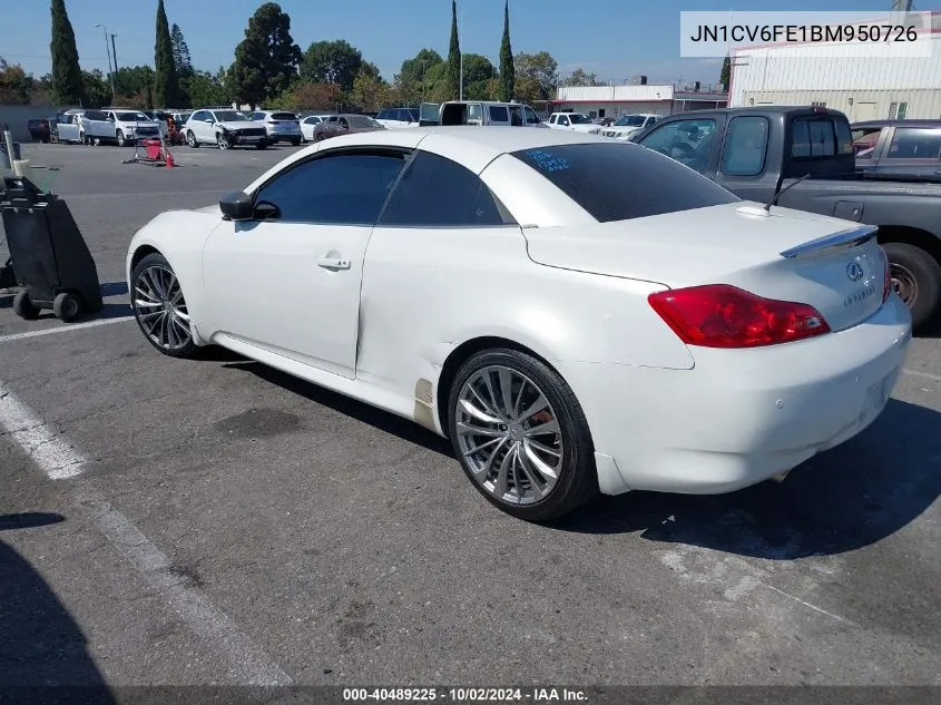 2011 Infiniti G37 VIN: JN1CV6FE1BM950726 Lot: 40489225