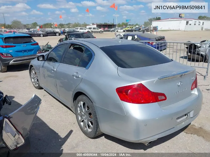 2011 Infiniti G37 Journey VIN: JN1CV6AP9BM509841 Lot: 40509344