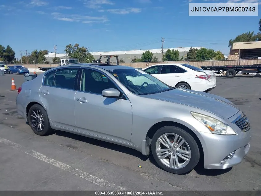 2011 Infiniti G37 Journey VIN: JN1CV6AP7BM500748 Lot: 40535583