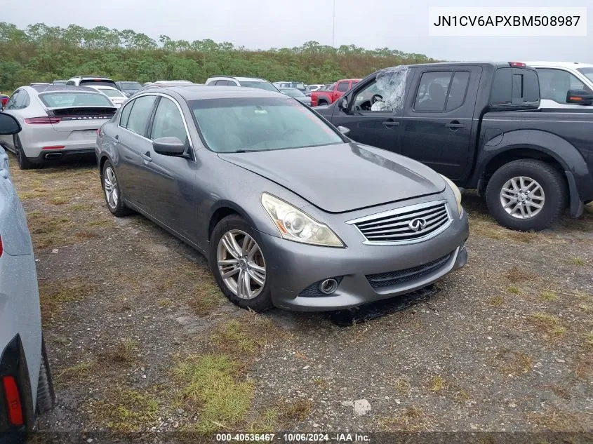 2011 Infiniti G37 Journey VIN: JN1CV6APXBM508987 Lot: 40536467