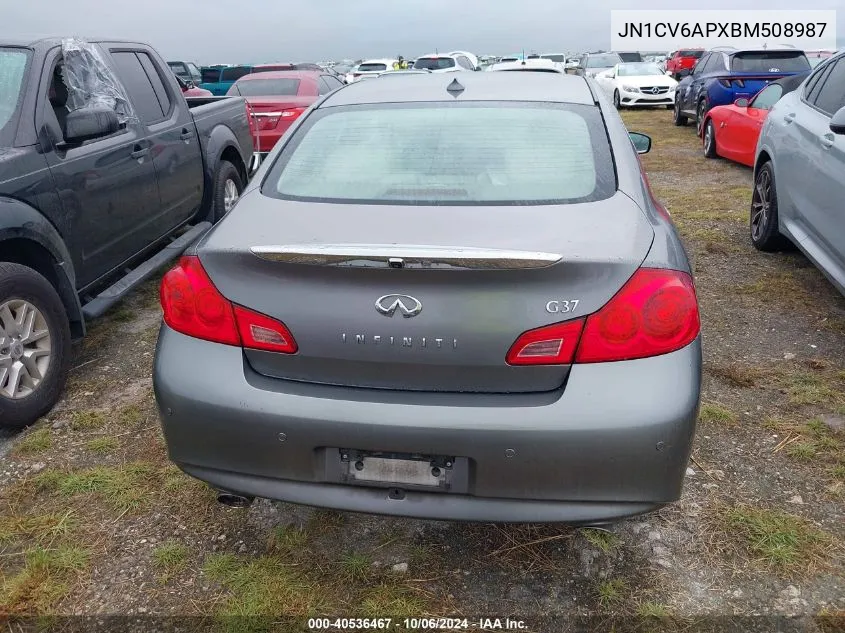 2011 Infiniti G37 Journey VIN: JN1CV6APXBM508987 Lot: 40536467