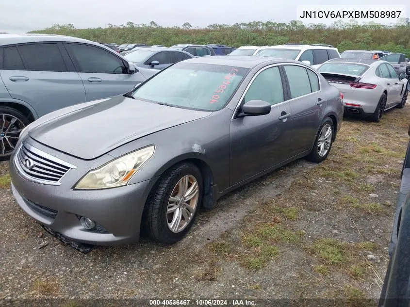 2011 Infiniti G37 Journey VIN: JN1CV6APXBM508987 Lot: 40536467