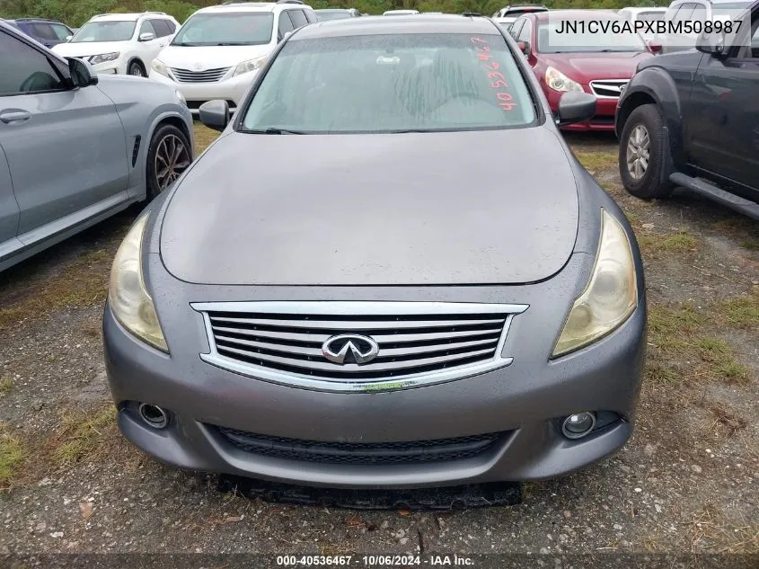 2011 Infiniti G37 Journey VIN: JN1CV6APXBM508987 Lot: 40536467