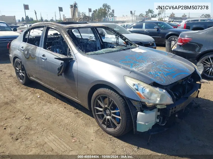 2011 Infiniti G37 Journey VIN: JN1CV6AP2BM507378 Lot: 40554404