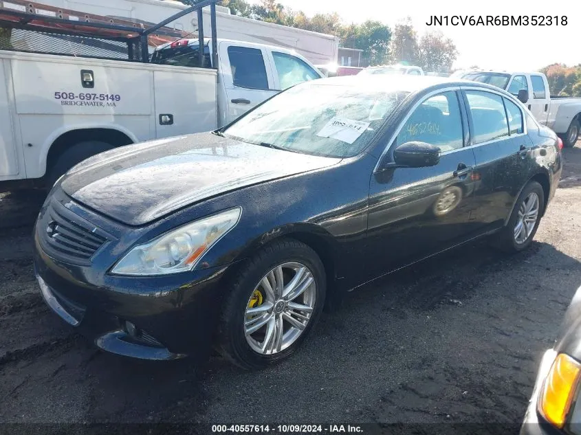 2011 Infiniti G37 VIN: JN1CV6AR6BM352318 Lot: 40557614