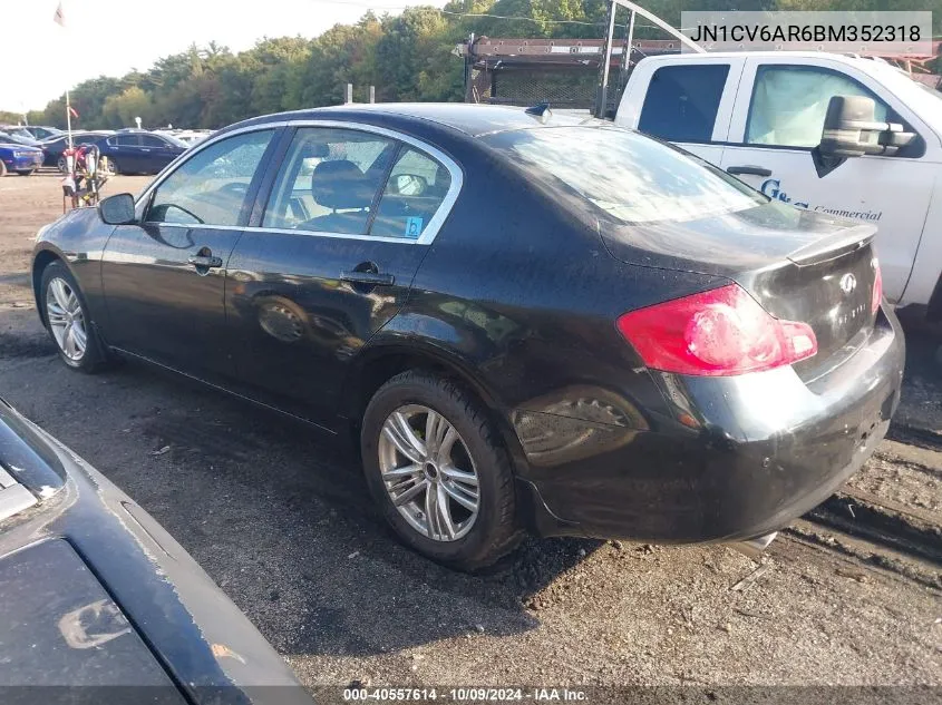 2011 Infiniti G37 VIN: JN1CV6AR6BM352318 Lot: 40557614