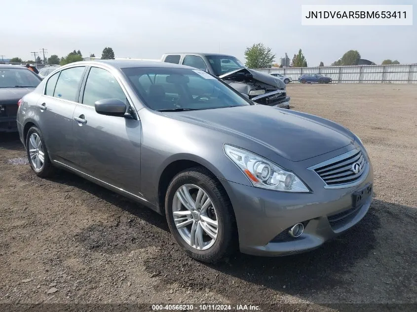 2011 Infiniti G25X VIN: JN1DV6AR5BM653411 Lot: 40566230