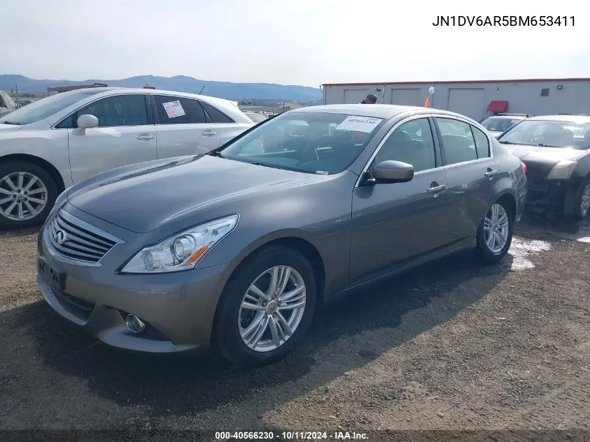 2011 Infiniti G25X VIN: JN1DV6AR5BM653411 Lot: 40566230