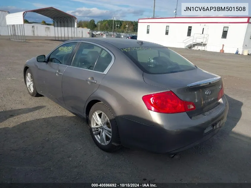 2011 Infiniti G37 Journey VIN: JN1CV6AP3BM501508 Lot: 40596692