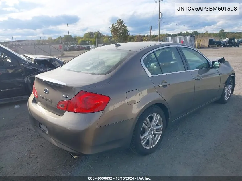 2011 Infiniti G37 Journey VIN: JN1CV6AP3BM501508 Lot: 40596692