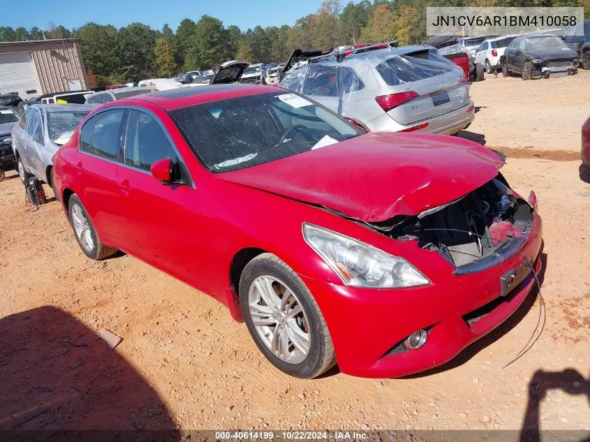 2011 Infiniti G37X VIN: JN1CV6AR1BM410058 Lot: 40614199