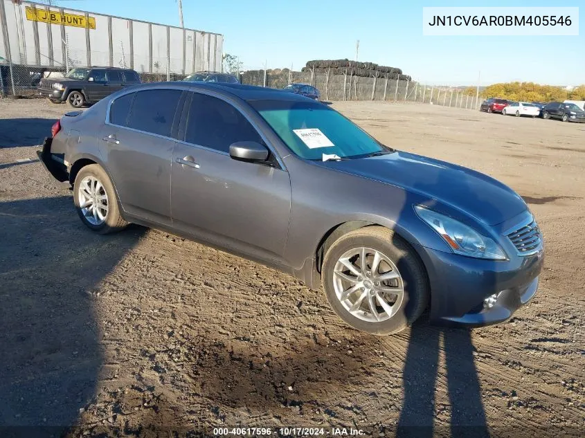 2011 Infiniti G37X VIN: JN1CV6AR0BM405546 Lot: 40617596