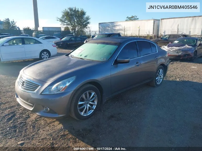 2011 Infiniti G37X VIN: JN1CV6AR0BM405546 Lot: 40617596