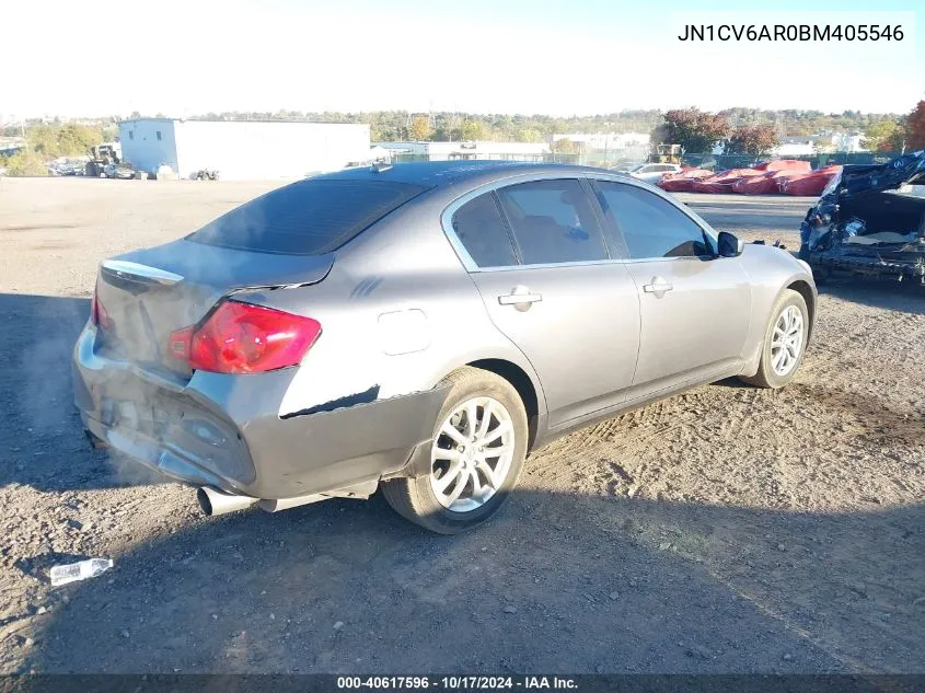 2011 Infiniti G37X VIN: JN1CV6AR0BM405546 Lot: 40617596