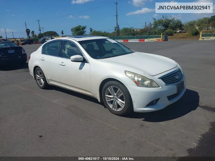 2011 Infiniti G37 Journey VIN: JN1CV6AP8BM302941 Lot: 40621817