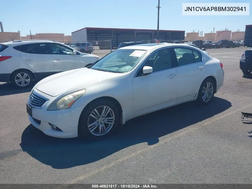 2011 Infiniti G37 Journey VIN: JN1CV6AP8BM302941 Lot: 40621817