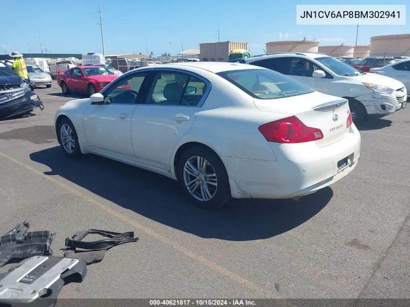 2011 Infiniti G37 Journey VIN: JN1CV6AP8BM302941 Lot: 40621817