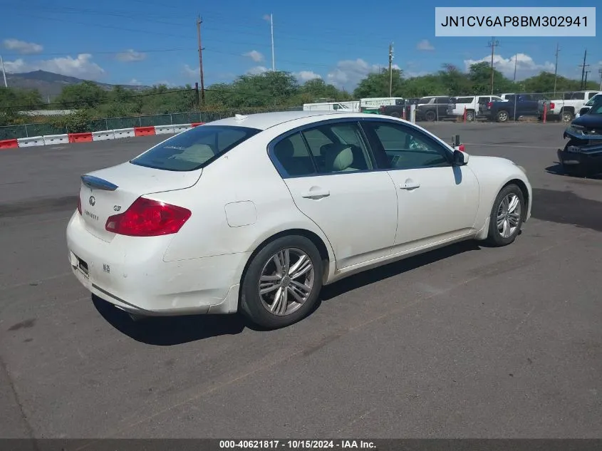 2011 Infiniti G37 Journey VIN: JN1CV6AP8BM302941 Lot: 40621817