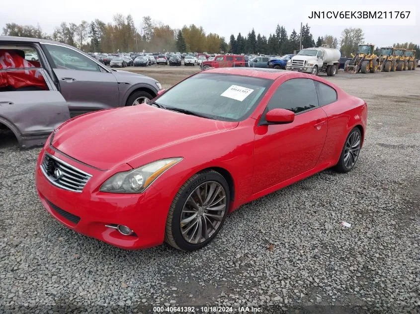 2011 Infiniti G37 Journey VIN: JN1CV6EK3BM211767 Lot: 40641392